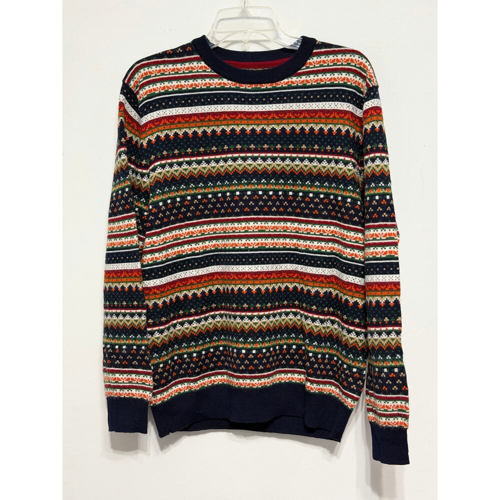 Vintage Club‎ Room men’s knit sweater sz L Fair Isle Multicolor Outdoor Cozy